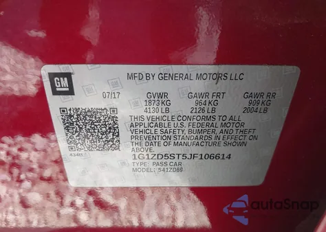 2018 Chevrolet Malibu Lt from USA, damaged, VIN 1G1ZD5ST5JF106614